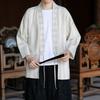 Neuer chinesischer Stil Herren Leinen Cardigan Herren 3/4 Ärmel Locker Offene Vorderseite Hemd Herren Traditionelles Outfit Sommer Hanfu Oberteile