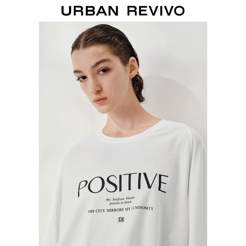UR 2025 Autumn Women's Letter Print Cotton Long Sleeve T-Shirt
