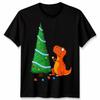T Rex Christmas Tree Dinosaur Holidays Unisexs Unisexs Shirt Funny Decoration Vintage Graphic Top For Everyday Wear Soft