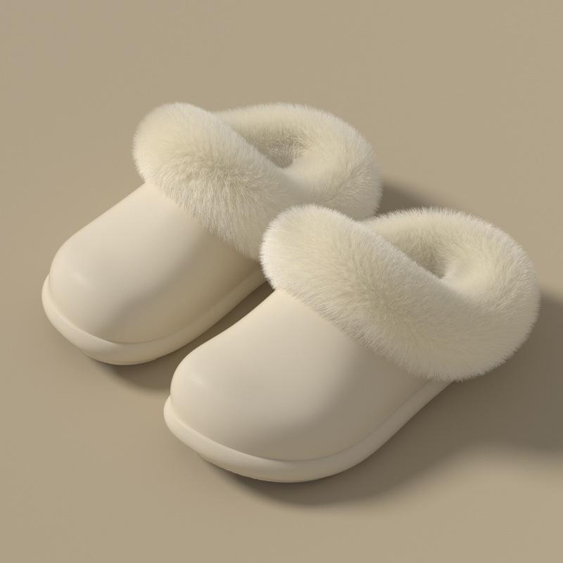 Waterproof cotton slippers autumn and winter 2025 new home warm comfortable thick bottom non-slip plush removable slippers
