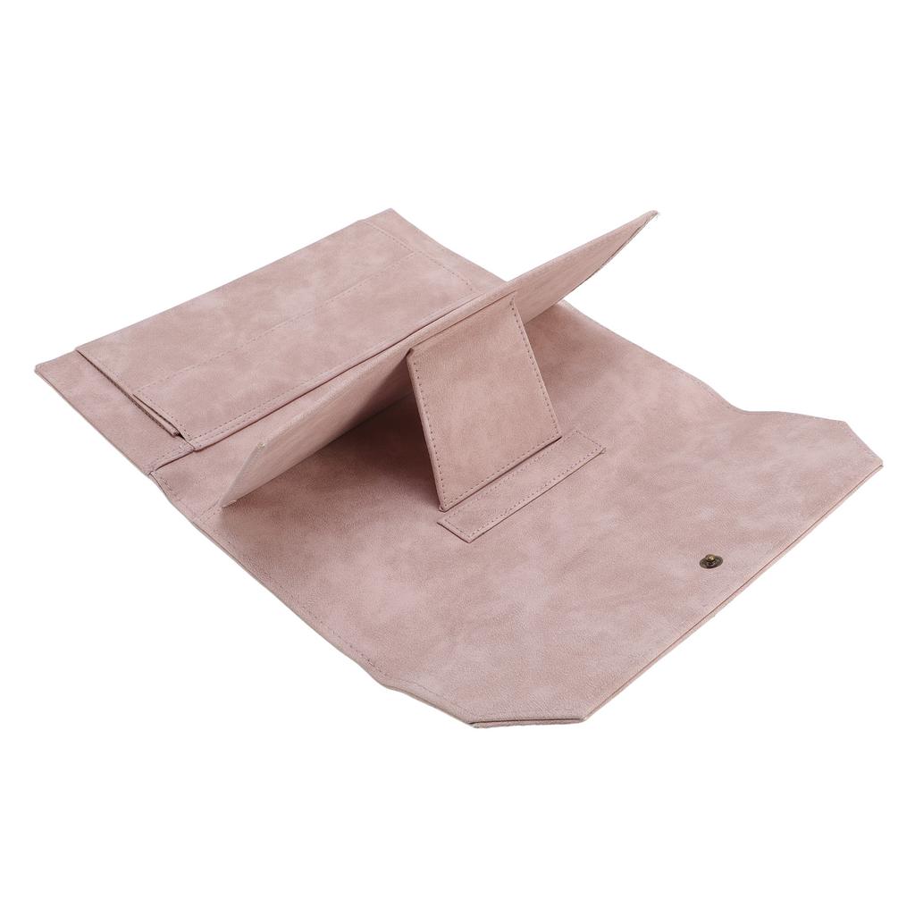 Knitting Needle Storage Bag PU 13in Knitting Needle Case Organizer for Home Travel Cafe Light Rosy