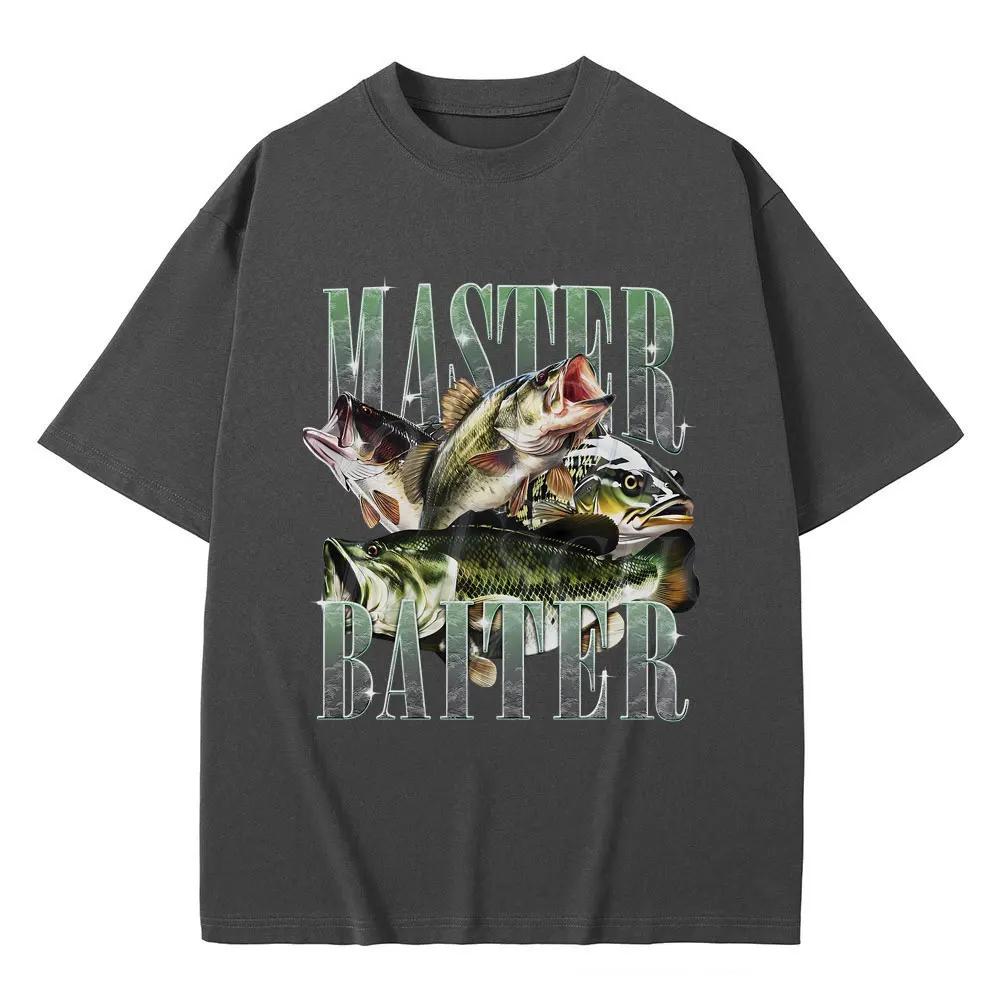 Lustiger Meme Master Baiter Barschfischen Fischer Grafik T-Shirts Unisex Lässiges Baumwoll-T-Shirt Kurzarm Vintage Sommer Pop T-Shirts