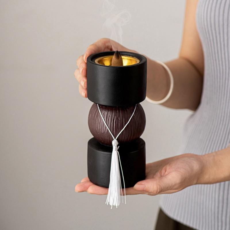 Resins Dumbbell Shape Aromatherapies Diffuser Bakhoor Burners with Tassels Arab Incenses Holder for Elegant Homes Decors