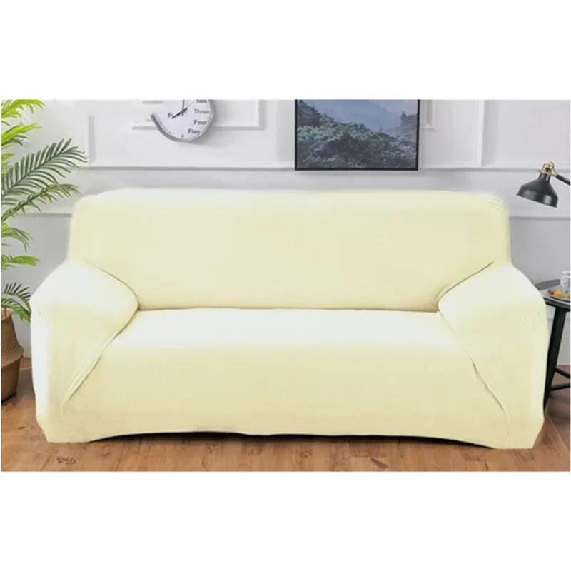 Autumn Winter Thickened Polar Fleece Elastic Sofa Cover All-inclusive Plaid Dust Slipcover Solid Color Full Cover Sofa Cover