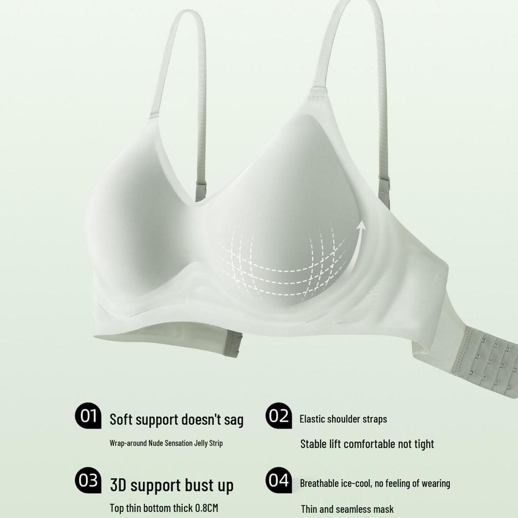 Six Rabbits Seamless Push-Up Bra for Small Busts - Soft Support, Jelly Strips, No Underwire