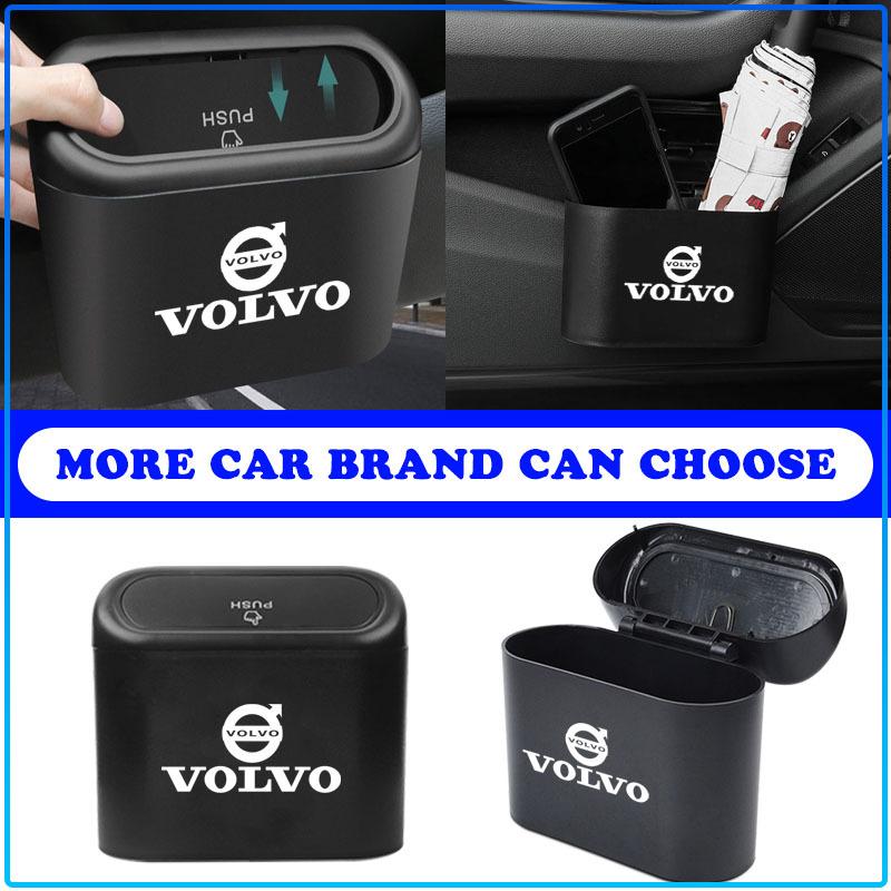 Car Trash Bin Hanging Storage Box ABS Square Pressing Trash Bin For Volvo 240 C70 S40 S50 S60 S70 S80 S90 V40 V50 V60 V90 XC40 XC60 XC90 Vnl Truck