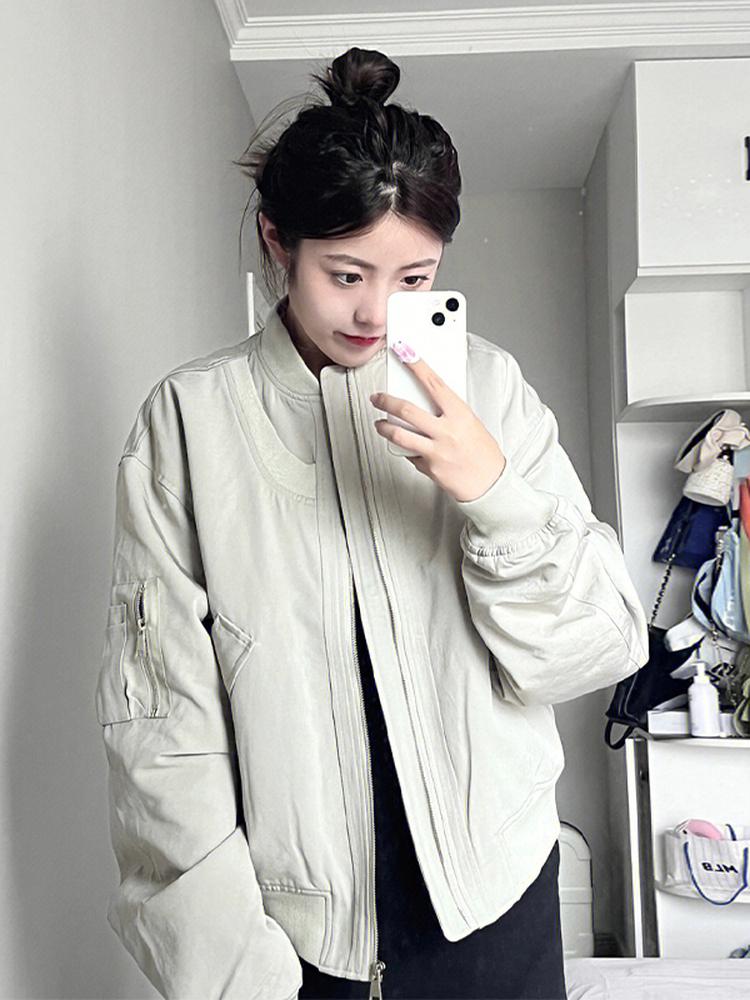 Women's Retro Thin Bomber Jacket: Spring/Autumn, Korean & American Style, Baseball Windbreaker 2025