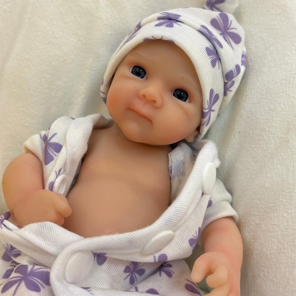 8-Zoll Reborn Baby Puppe Bettie Lebensecht Vollkörper Weiches Silikon Mädchen 3D Neugeborenes Kunst Sammlerstück Geschenk Puppe Spielzeug