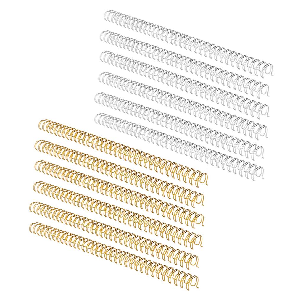 100PCS Spiral Binding Coils 34 Loops 3:1 Pitch  Paper Double Wire Binding Spines 120 Sheets Capaci