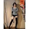Women's Long Sleeve T-Shirt - Cotton, De Rong, Silver Fox Velvet, Large Round Neck, Tight-Fitting Base Shirt