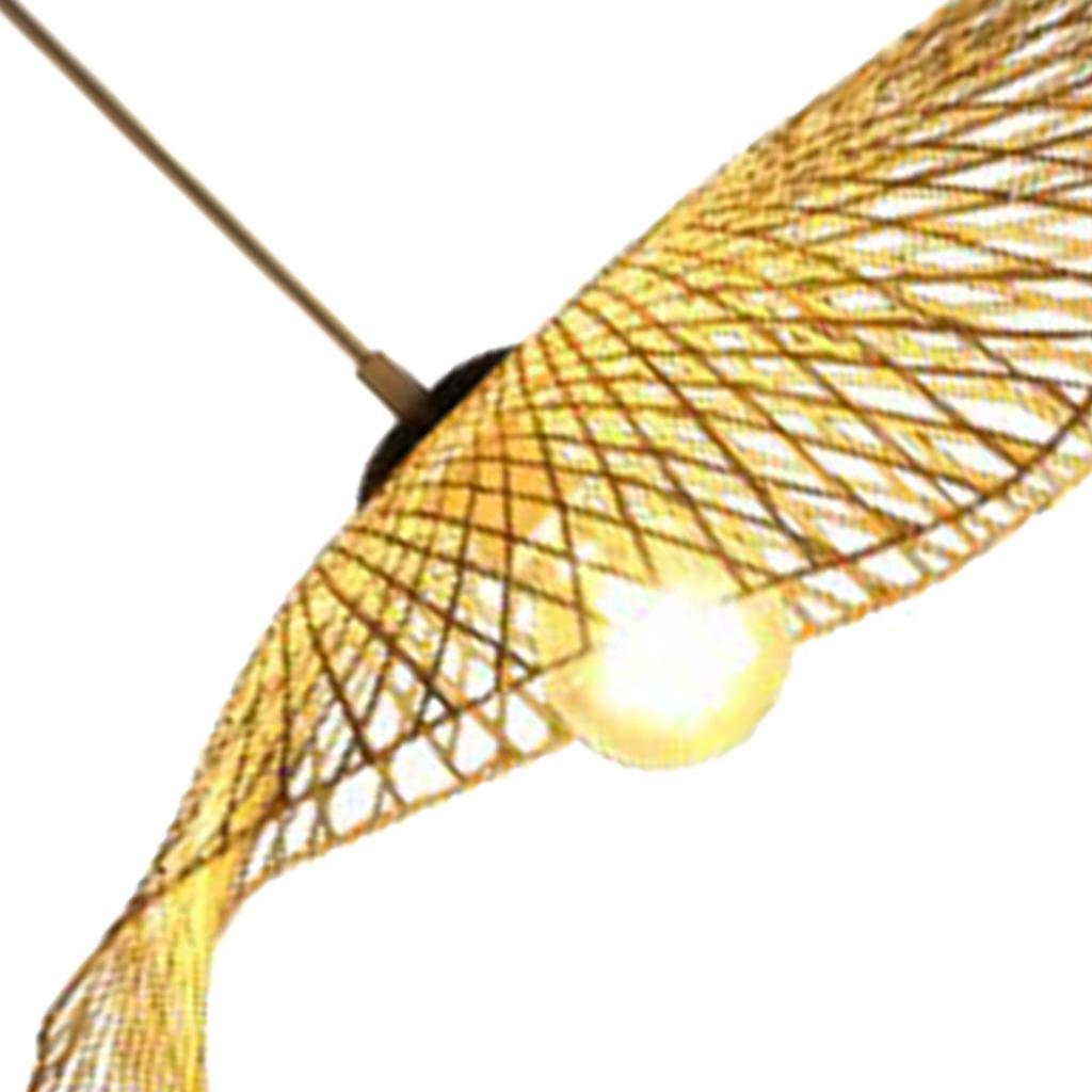 Restaurant Hanging Ceiling Lights Elegant Bamboo Wicker Chandelier Lamp Fixtures