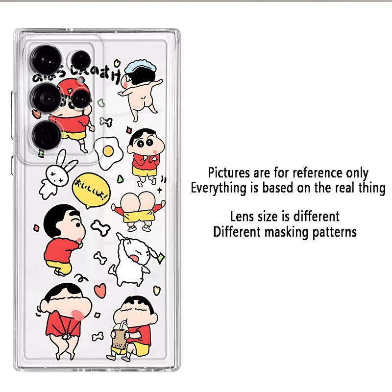Case for Samsung Galaxy S26 Note 20 Ultra 10 S24 S22 FE S25 Edge S20 Plus S21 S23 Ultra Phone Cover Crayon Shin Chan Cartoon