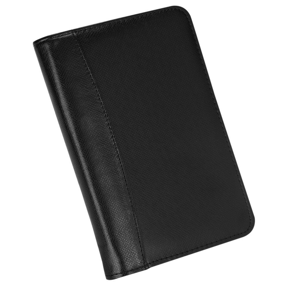 Sistem Liant Liber 6 Pixuri Carte de Vizită Înregistrare Fermoar Piele Afaceri Crăciun Negru A5/A6 Caiet, Foaie, Caiet, Găuri, Calculator, Suport,