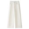 Off-White Women's Petite High-Waisted Cropped Wide-Leg Jeans, 2025 Spring Style.