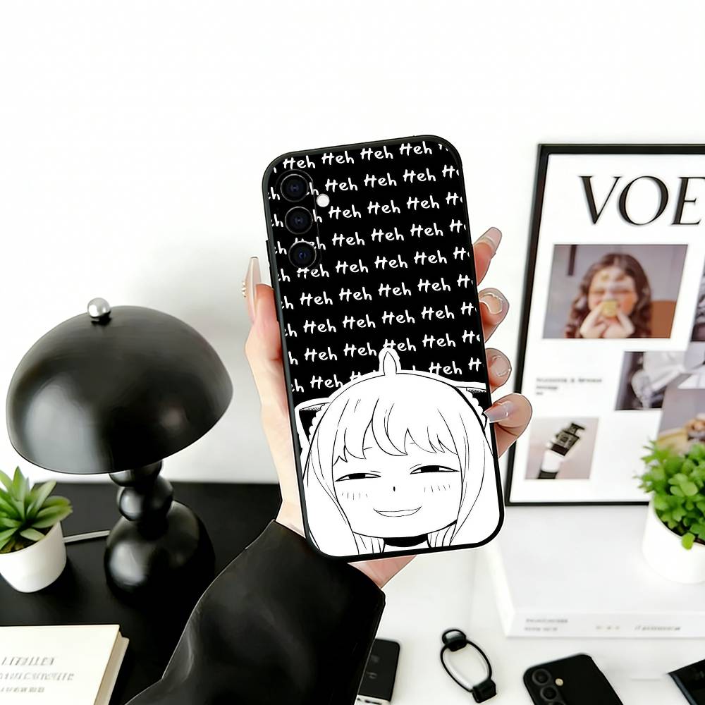 

Cute Anya Forger Spy-Family Phone Case For Samsung Galaxy A73,A72,A71,A70,A53,A52,A51,Soft Silicone Black Cover Samsung a73 5g
