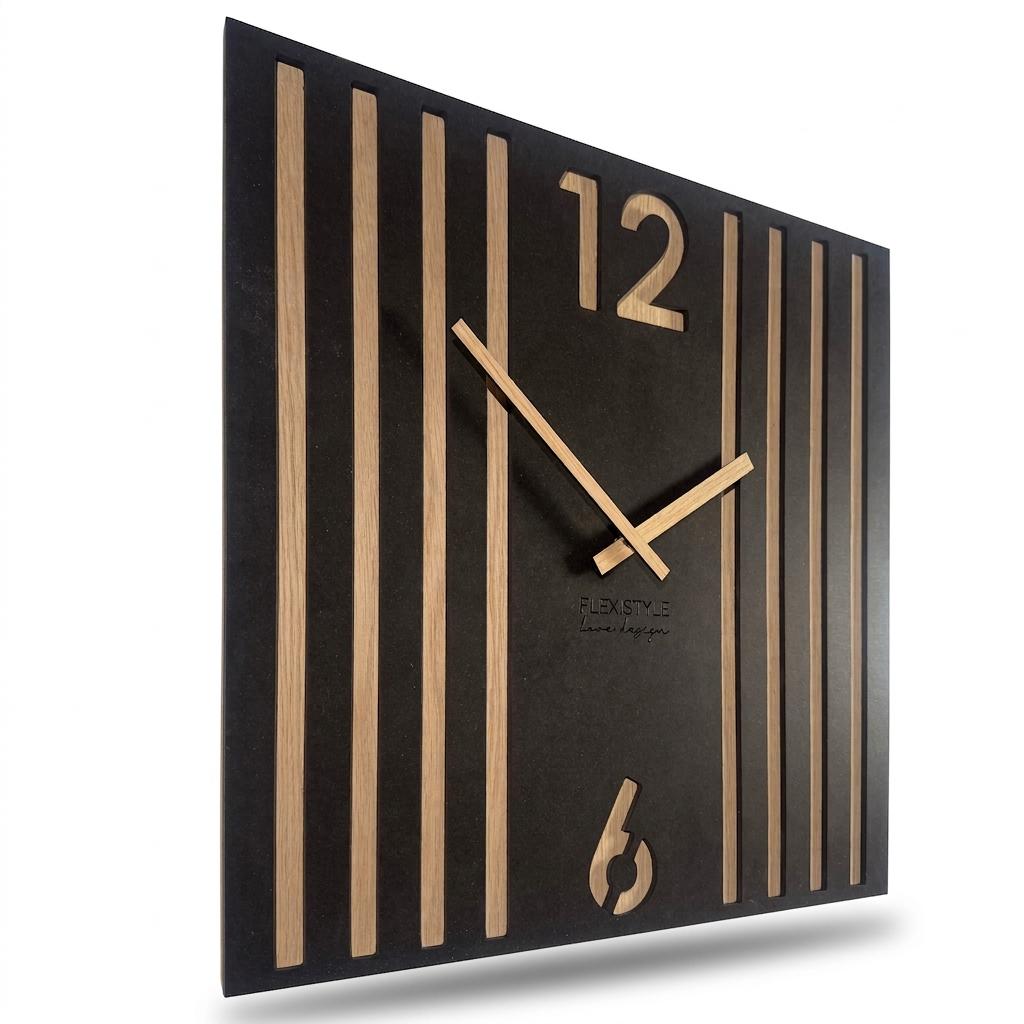 Black Wall Clock for the Living Room Lamele 30 Cm