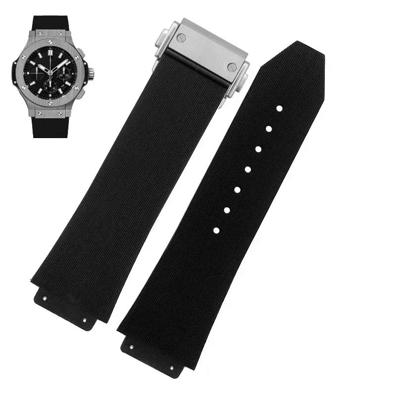 Für HUBLOT BIG BANG Silikon 26mm*19mm 25mm*17mm Wasserdichtes Herren-Uhrenarmband Kette Gummi-Uhrenarmband Kette Band