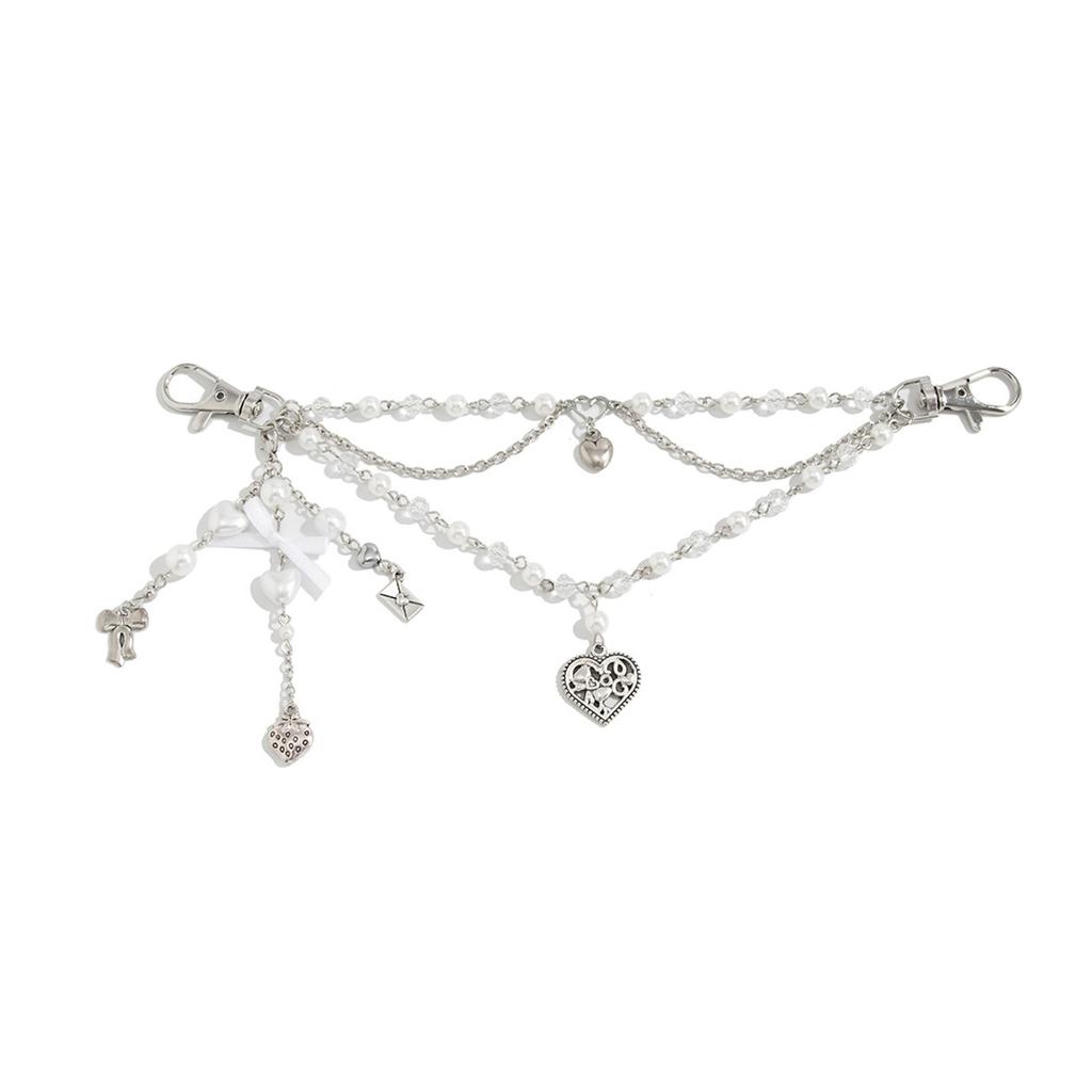 Multi Functional Heart Bows Fringe Charm For Purse or Keychain Accessory Feature Elegant Design And Stylish Appearance