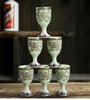 2PCS/Lot Chinese  Mini Goblet 20ML Ceramic Wine Glass Home Retro Liquor Glass Chinese Blue And White Porcelain Wine Cup
