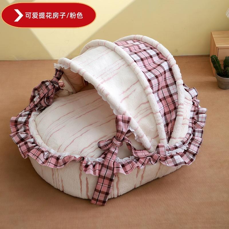 Four Seasons Universal Lolita Pet Cradle Nest Thickened Cat Nest Cat Villa Pet Cage Household Indoor