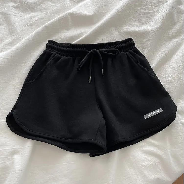 

Women s Summer High-Waist Casual Sports Shorts for Yoga and Fitness Large чорний
