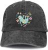 Cute Sloth Floral Print Baseball Cap Women Men Adjustable Vintage Washed Casual Sun Protection Hat