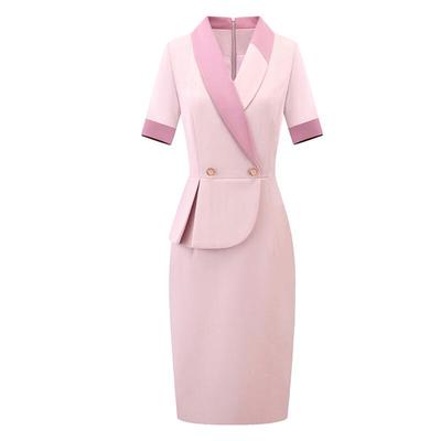 Troloman Damen Professionelles Körperbetontes Midi-Kleid mit Revers