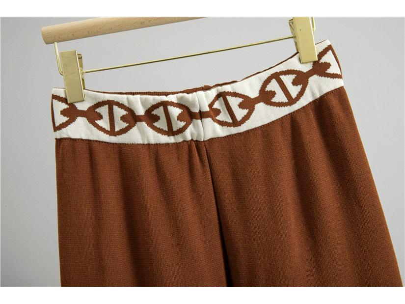 Women's Summer Knit Top & High-Waist Pants Set