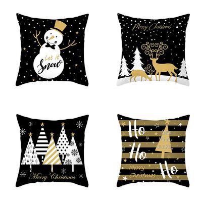 European And American Christmas Christmas Decoration Snowman Pattern Cushion Cover Home Decoration Cushion Cover Sofa Pillowcase