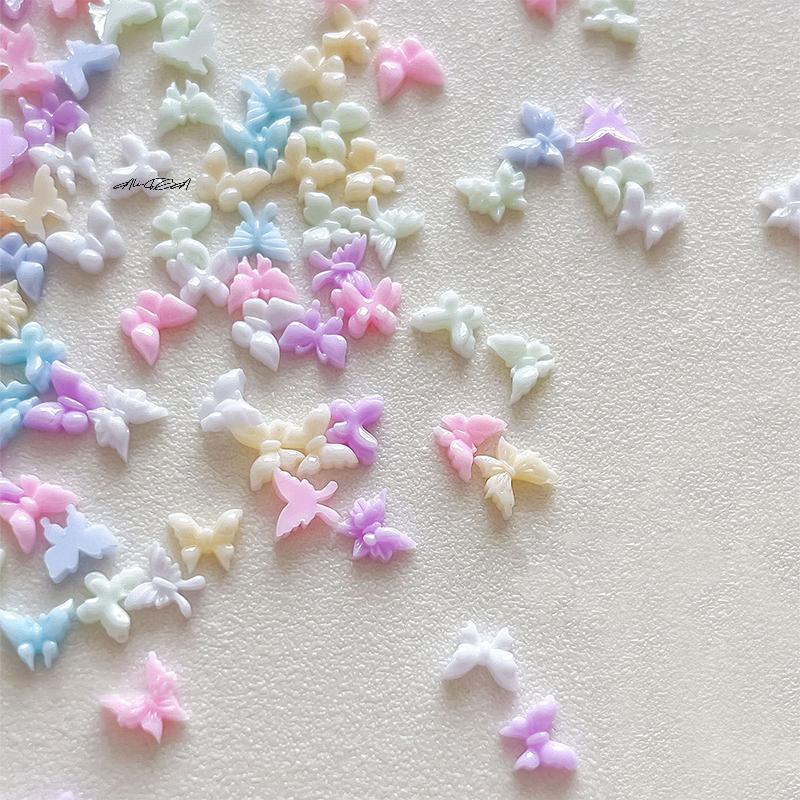 50Pcs Crystal Rhinestones Nail Art Sparkle Butterfly Shapes Charms Jewelry for Luxury 3D Nail Design Accessories