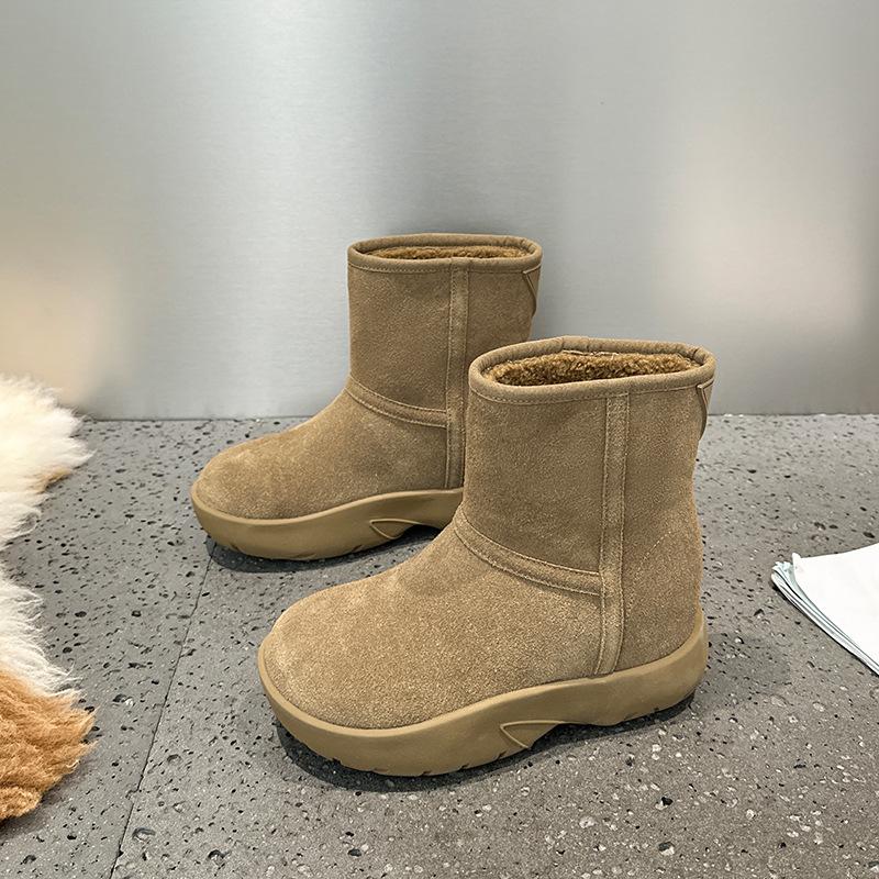 0.0Cm inner height increase snow boots 0000 super fire winter velvet thickened huge good-looking non-slip and wear-resistant women's cotton shoes
