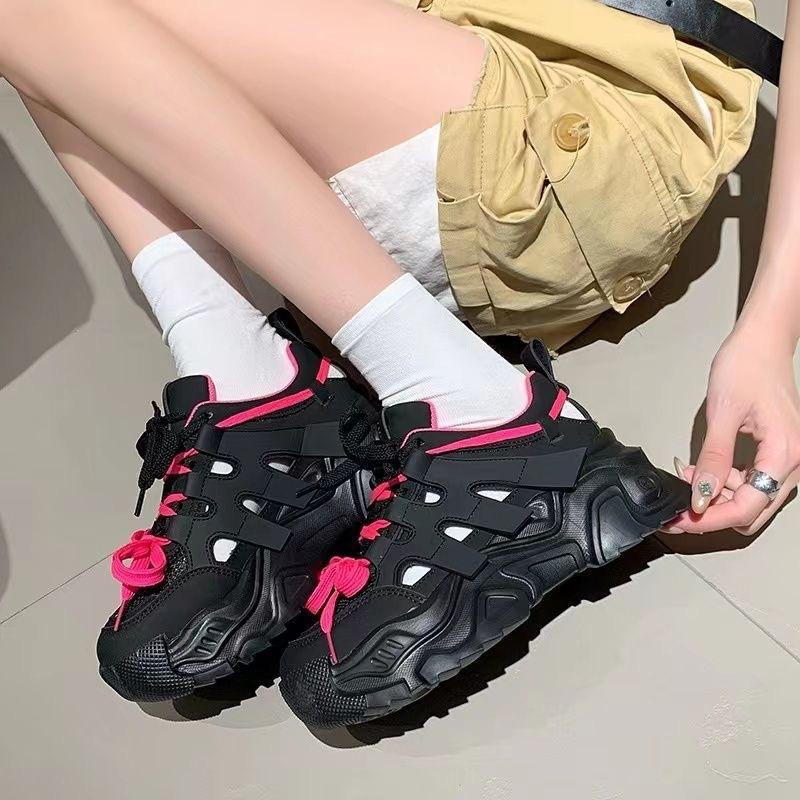 Hollow and Breathable Dad Shoes for Women Ins Trendy New Models for Small Thick-soled Versatile Sports and Leisure Shoes for Women
