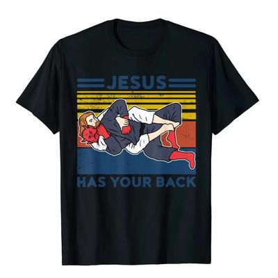 Μπλουζάκια Jiu Jitsu Ο Ιησούς σε καλύπτει Ανδρικό BJJ MMA Jujitsu T-Shirt Γυναίκες Άνδρες Καθημερινές Άνετες Μπλούζες Oversized T-Shirt Roupas Masculinas