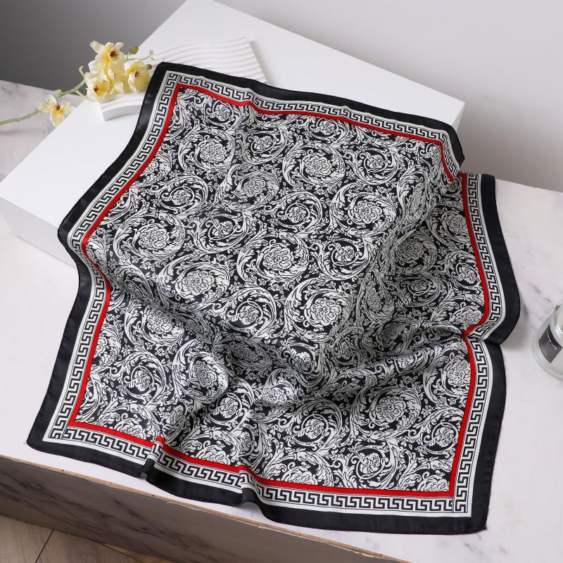 Silk Women's Square Scarf - Chinese Style Headscarf for Spring, Summer, Autumn - Neck Protection & Warmer - Elegant Thin Mom Style