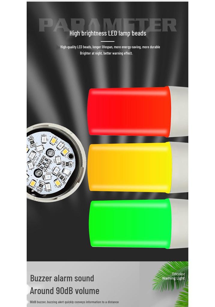 Custom LED Three-Color Warning Light: Foldable 12V/24V/220V Signal and Alarm Light