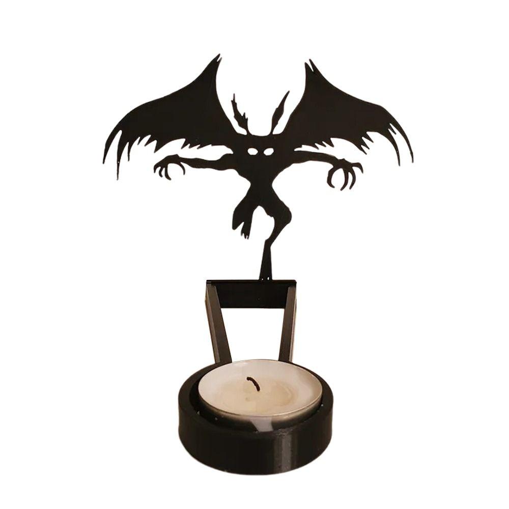 Black Halloween Candle Holder Multi-shape Iron Terror Shadow Projection Candlestick Party Supplies Halloween Decoration