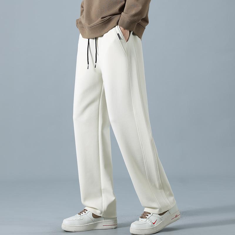 

Pants Men s Spring and Autumn New Sports Wide-leg Pants Loose Drape Straight High-waisted Sweatpants Fashionable Solid Color Casual Trousers 3XL