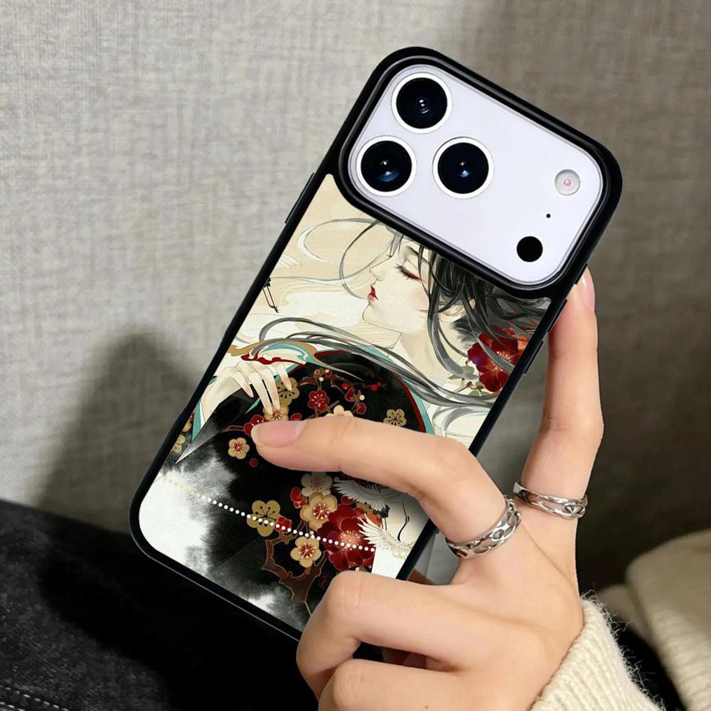 Capa Case for iPhone 17 Air 16 Pro Max 15 Plus 11 13 Mini 14 12 Back Phone Cover Japanese Geisha iPhone 11