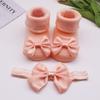 Girls Headband + Socks Set 0-12 Months Cute Toddler Princess Socks Autumn Infant Bow-knot Socks