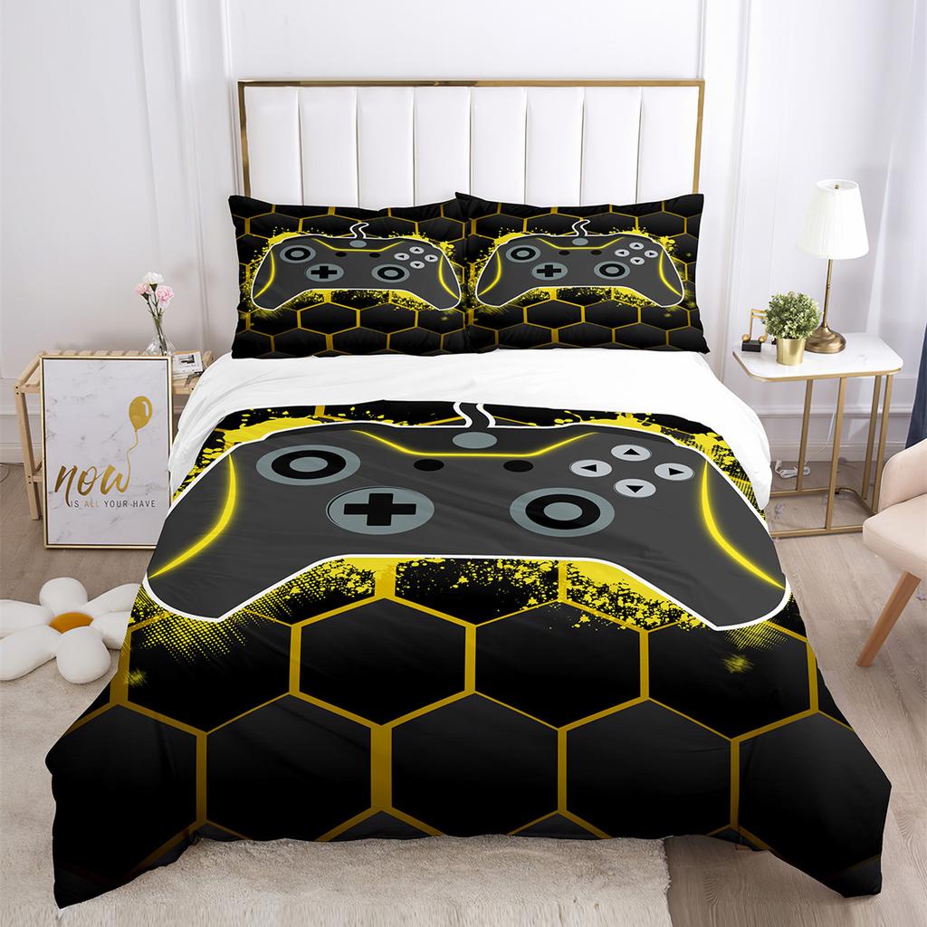 Three-Piece Quilt Cover Gamepad Kit 3D Digital Printing Bedding Sheets