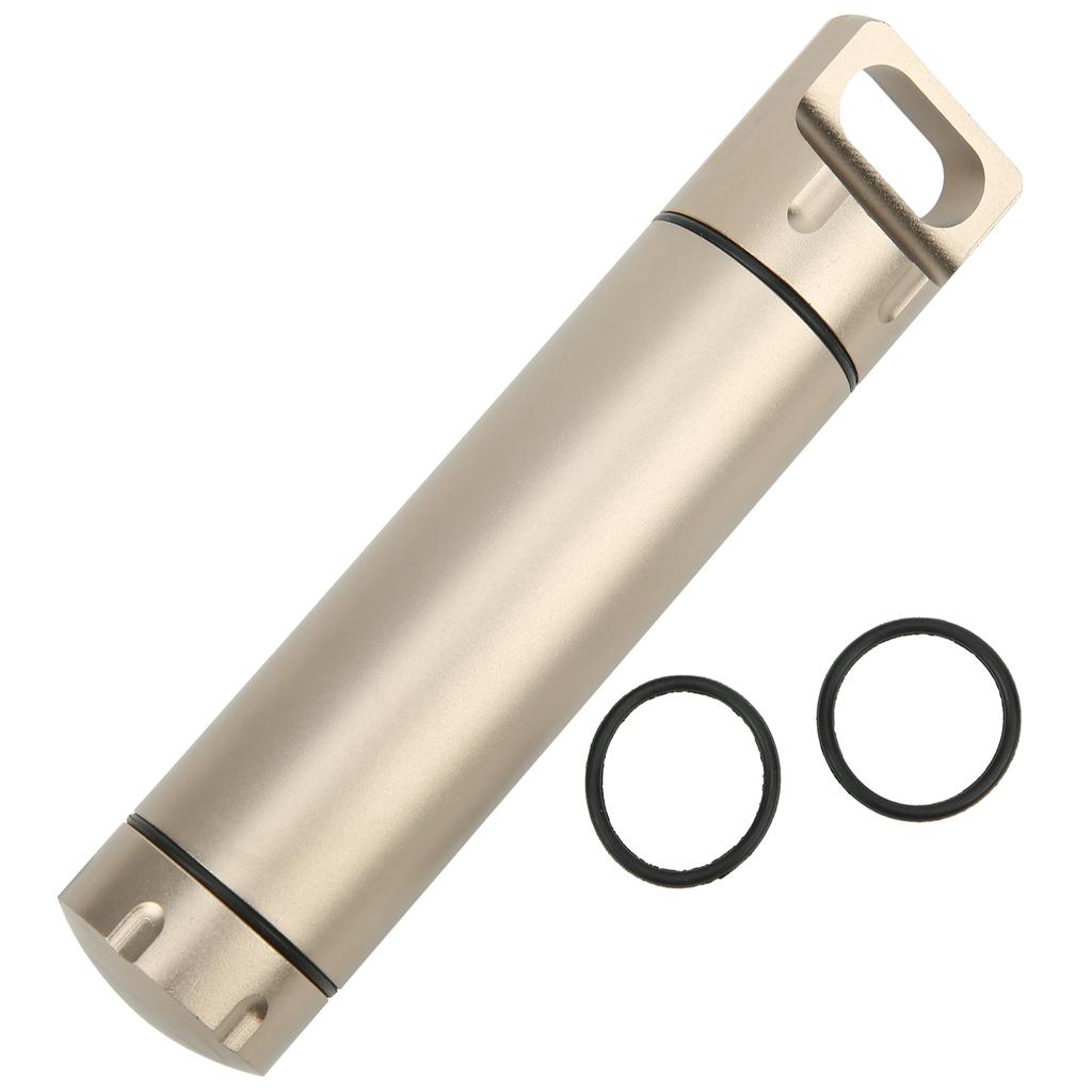 Aluminum Alloy Waterproof Drug Case Outdoor Survival Storage Container Dry Bottle LSand Color