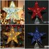 Hollow Xmas Tree Ornament 3D Glitter Star Glowing Tree Topper Creative Christmas Trees Topper