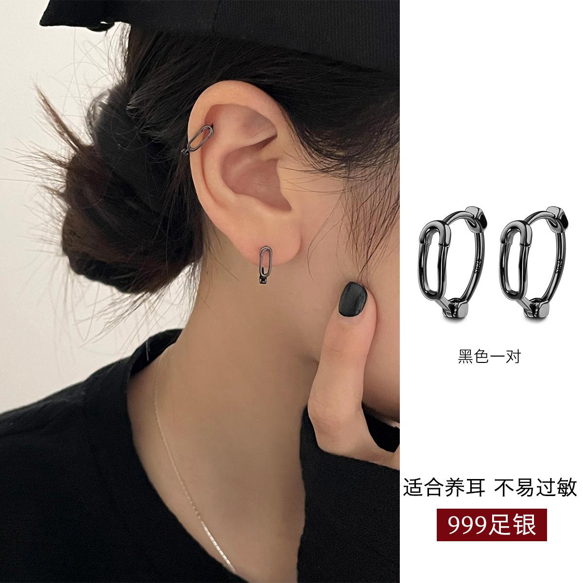 

999 стерлингового серебра ушные отверстия персонализированные булавки застежка ухо мода универсальные серьги женственность мода новая мода 999 silver