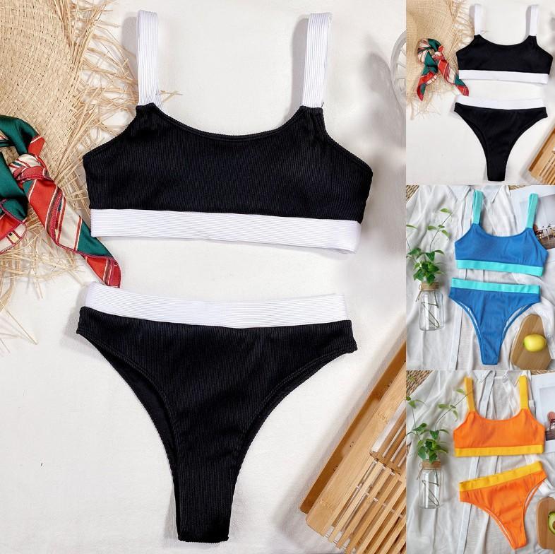 

Женский сексуальный лоскутный комплект бикини с пуш-ап, купальник, пляжная одежда L чёрный