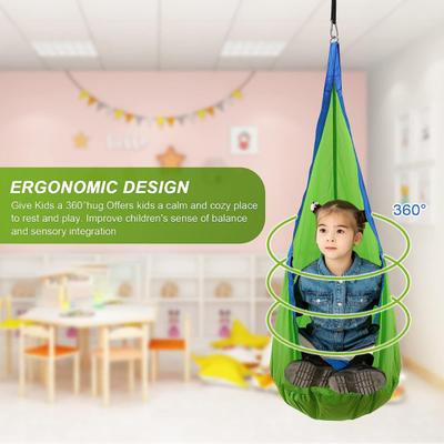 1 Set Kids Therapy Swing with Cushion Indoor Outdoor Ceiling Tree Hanging Hammock Chair Hardware Included Special Needs Kids Adults Sensory Swing