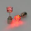 Colorful LED Luminous Studs Square Zircon Earrings Men Women Bar Rave Wedding Party Ear Stud Jewelry Glowing Earring