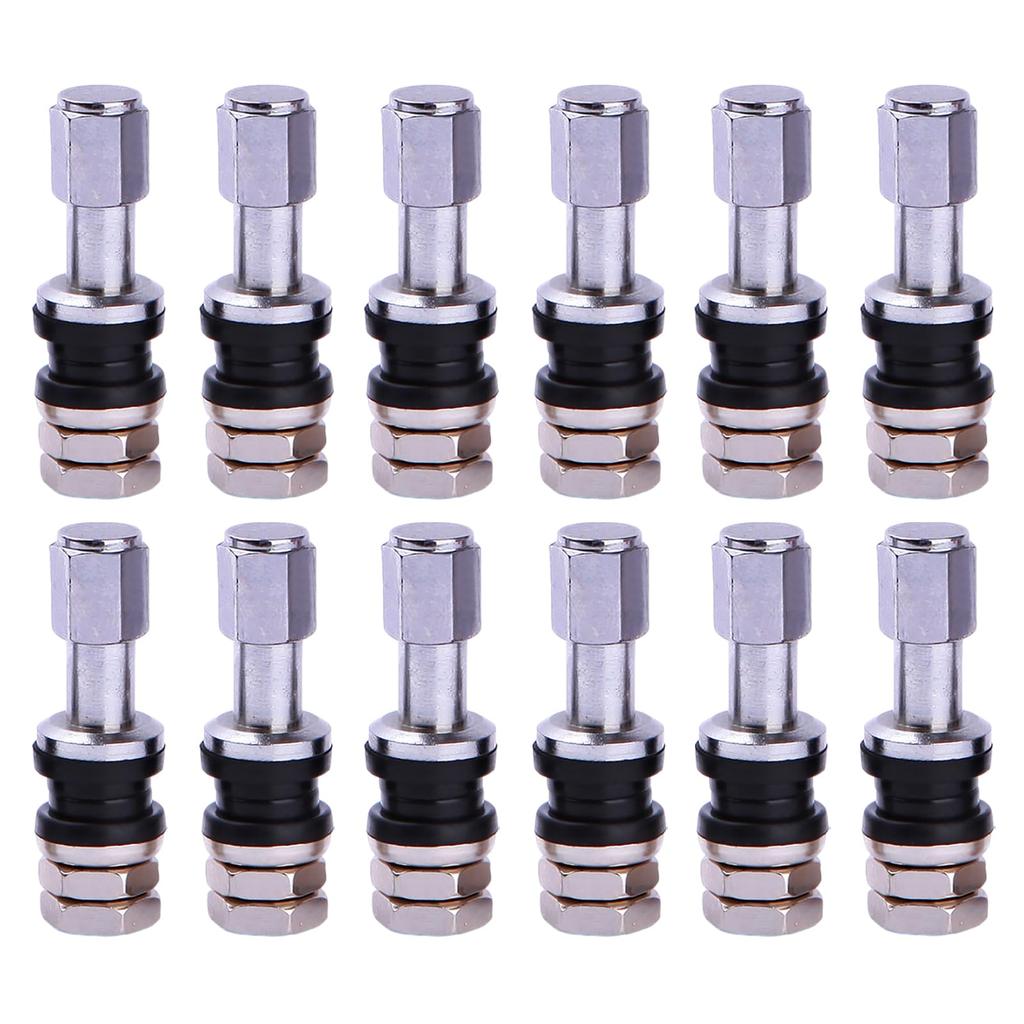 Inside Valve for Wheels, 12 Pieces, Universal Diameter 0.5 Inch (14 Mm), Total Length