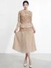 2026 Spring Women's Embroidered Pleated Skirt Suit - High-End Miyake Style