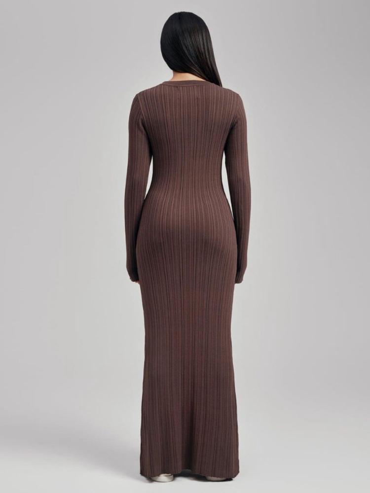 Pletené dámské šaty s kulatým výstřihem podzim zima slim fit s vysokým pasem obepínající boky dámské šaty elegantní s dlouhým rukávem slim dámské