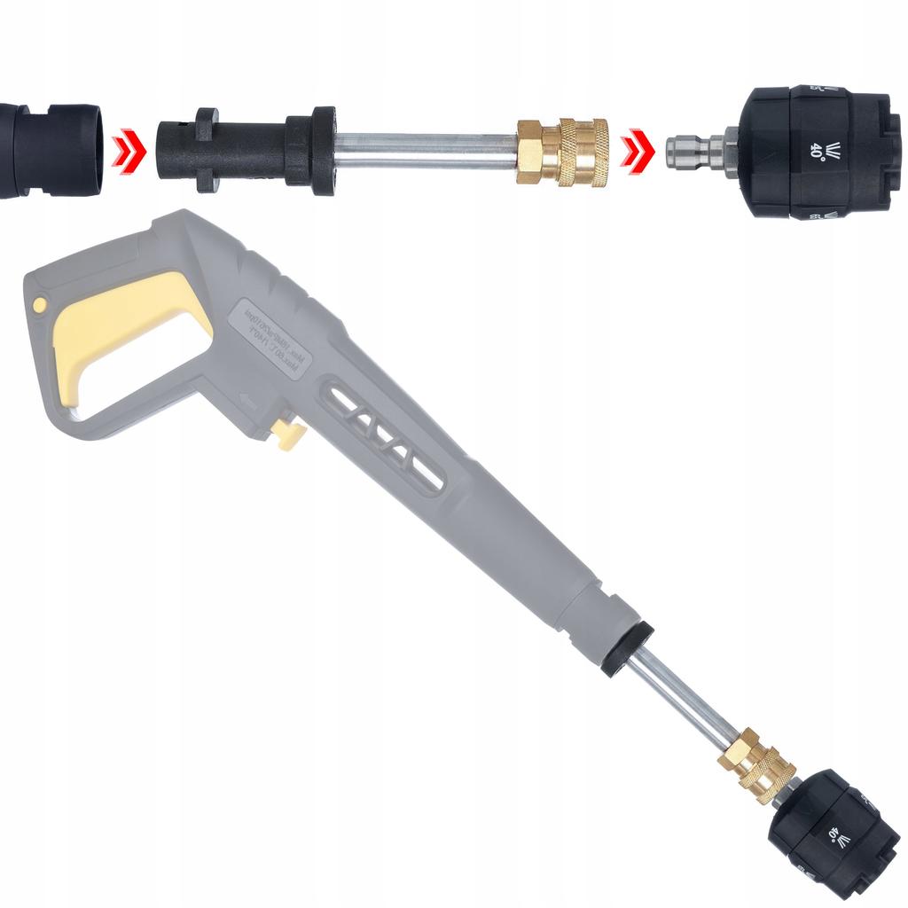 Rosfix Karcher K2-K7 için Bayonet 1/4 Adaptörlü 6'sı 1 Arada Başlık – 6 Mod 0-65° | Dahili Filtre | Alüminyum Başlık